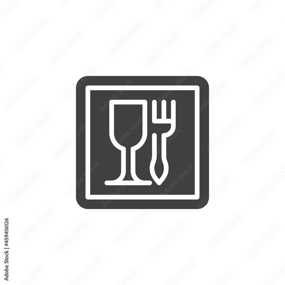 Food, wine glass and fork vector icon Food, wine glass and fork vector icon