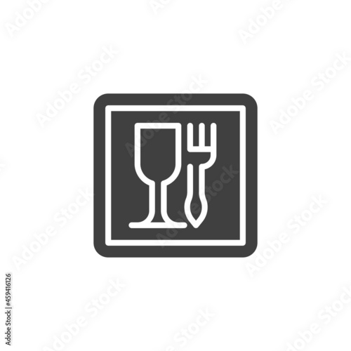 Food  wine glass and fork vector icon