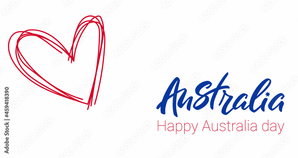 Happy Australia day lettering. Love Australia. Vector illustration