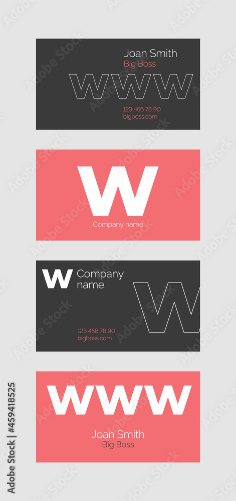 Modern and Elegant set of Business Cards. Design template. Pink and black Modern and Elegant set of Business Cards. Design template. Pink and black