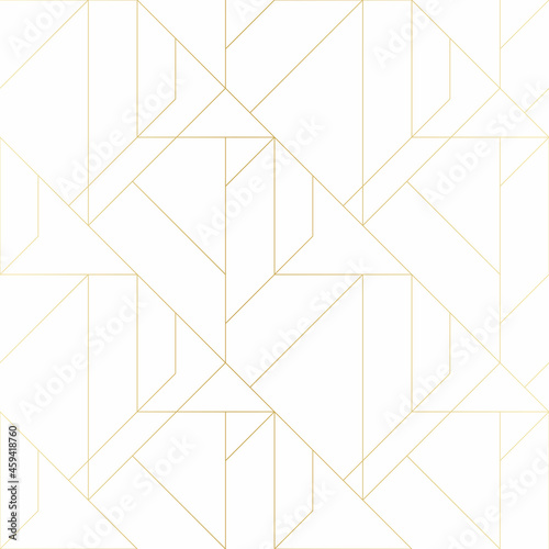 Golden texture. Seamless geometric pattern. Golden background. Vector seamless pattern. Geometric background with rhombus and nodes.