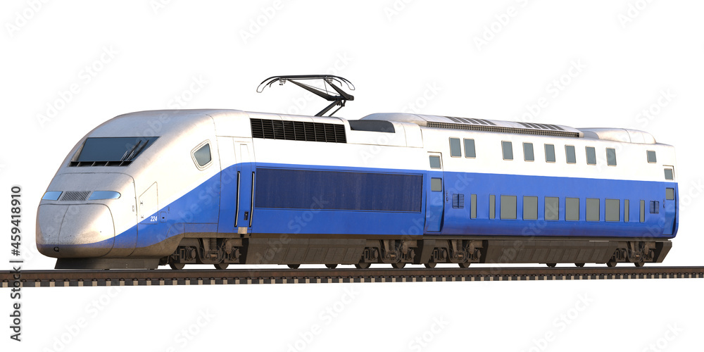 3D rendering of a brand-less generic train
