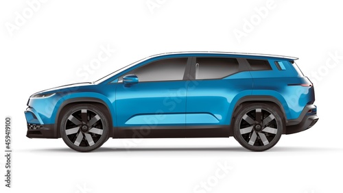 3D rendering of a brand-less generic SUV concept car  
