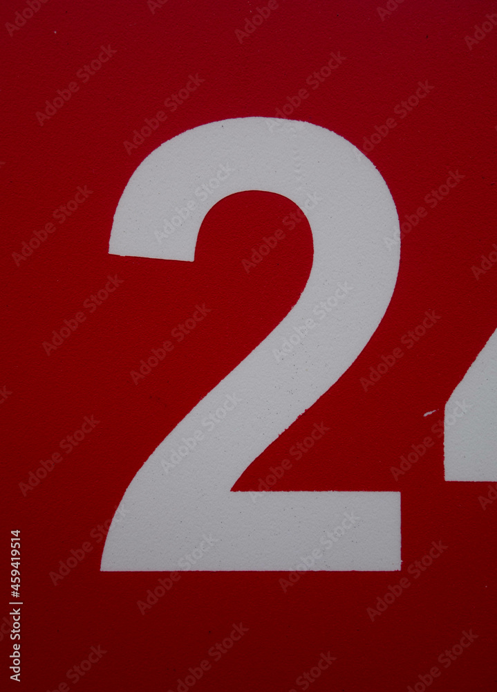 Written Wording in Distressed Typography Found Number Two 2 Written Wording in Distressed Typography Found Number Two 2