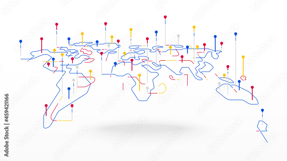 Futuristic world map abstract background