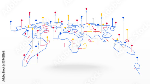 Futuristic world map abstract background