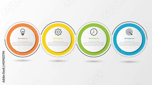 Presentation business infographic template with 4 options