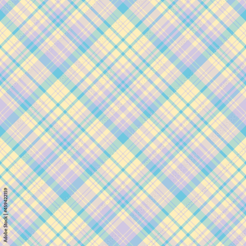 Seamless pattern in pastel yellow, light blue and lilac colors for plaid, fabric, textile, clothes, tablecloth and other things. Vector image. 2 Seamless pattern in pastel yellow, light blue and lilac colors for plaid, fabric, textile, clothes, tablecloth and other things. Vector image. 2