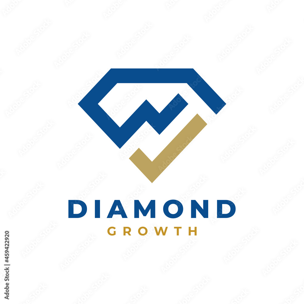 Diamond with Growth Arrow Logo Vector Diamond with Growth Arrow Logo Vector