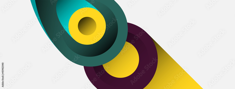 Abstract background. Minimal geometric circles and round style shapes with deep shadow effects. Trendy technology business template for wallpaper banner or background Abstract background. Minimal geometric circles and round style shapes with deep shadow effects. Trendy technology business template for wallpaper banner or background