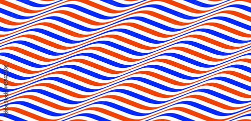 Wavy lines water seamless pattern vector, 3D dimensional endless background wallpaper design image, geometric stripy curved tillable texture.