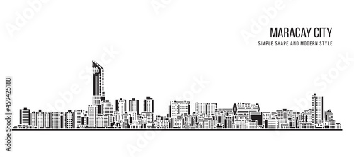 Cityscape Building Abstract Simple shape and modern style art Vector design - Maracay city