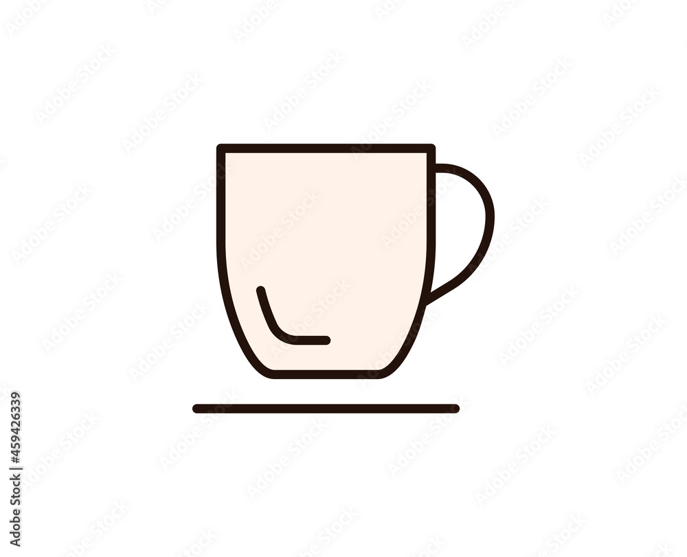 Coffee line icon. Vector symbol in trendy flat style on white background. Office sing for design. Coffee line icon. Vector symbol in trendy flat style on white background. Office sing for design.