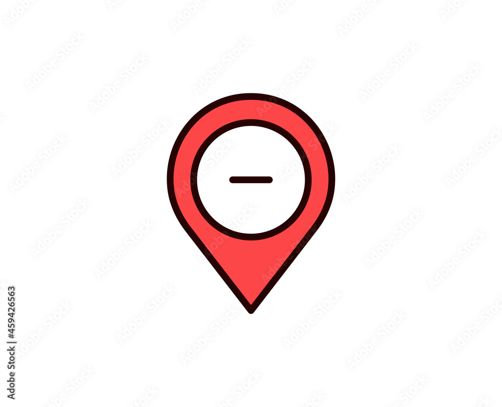 Map pin line icon. Vector symbol in trendy flat style on white background. Travel sing for design. Map pin line icon. Vector symbol in trendy flat style on white background. Travel sing for design.
