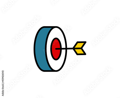 Target line icon. High quality outline symbol for web design or mobile app. Thin line sign for design logo. Black outline pictogram on white background