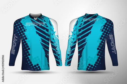Long sleeve, t-shirt sport racing jersey with abstract background design