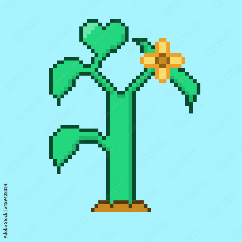 A Plant of Love, in pixelated styled design artwork A Plant of Love, in pixelated styled design artwork