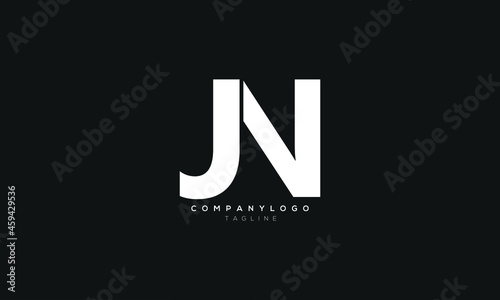 JN, NJ, Abstract initial monogram letter alphabet logo design photo