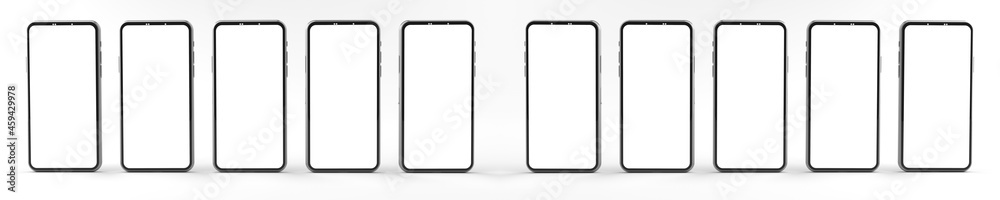 3D rendering of mockups Smartphones white screen on white floor, Mobile phone lay down on the ground. Smartphones white screen can be used for commercial advertising, Isolated on white background. 3D rendering of mockups Smartphones white screen on white floor, Mobile phone lay down on the ground. Smartphones white screen can be used for commercial advertising, Isolated on white background.