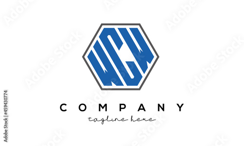 letters WCW creative polygon logo victor template	 photo