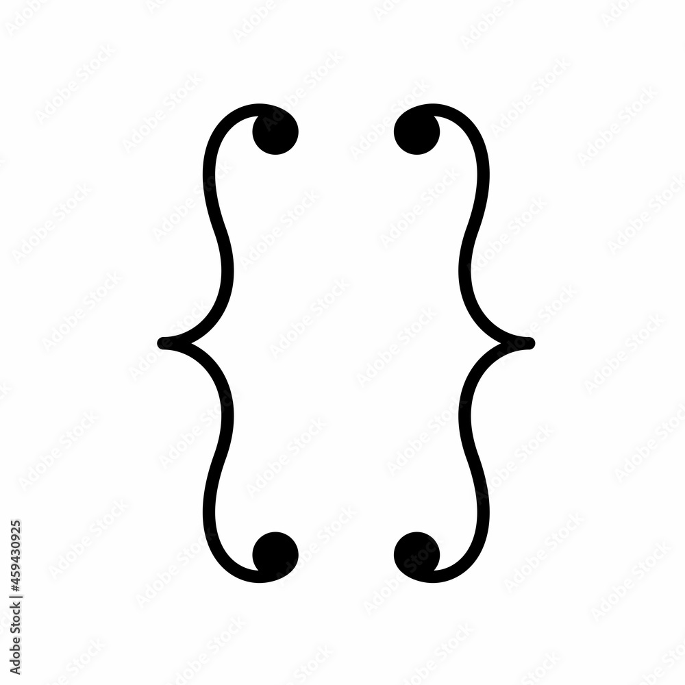 Curly braces icon for graphic design isolated on white background, Brackets symbolic elements. Vector illustration Curly braces icon for graphic design isolated on white background, Brackets symbolic elements. Vector illustration