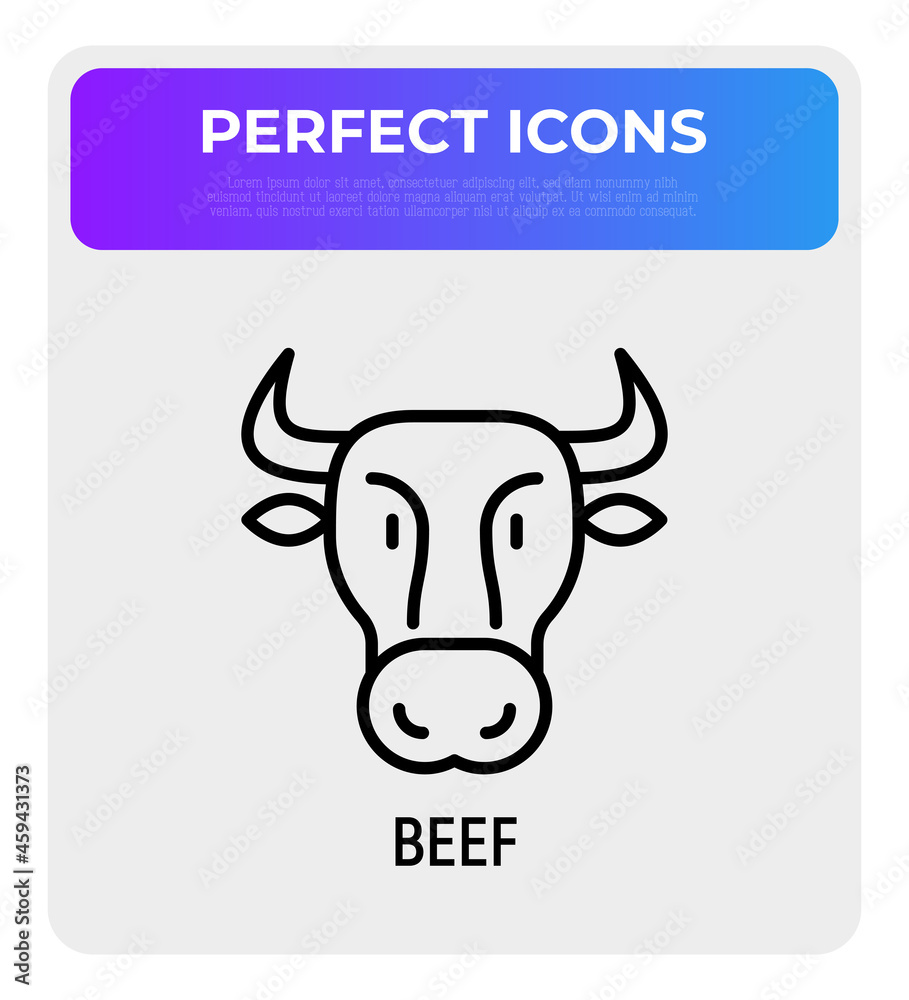 Cow thin line icon. Modern vector illustration. Cow thin line icon. Modern vector illustration.