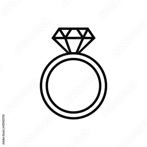 Ring icon vector. jewel illustration sign. bijouterie symbol or logo.