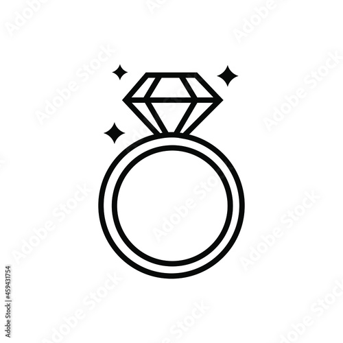 Ring icon vector. jewel illustration sign. bijouterie symbol or logo.