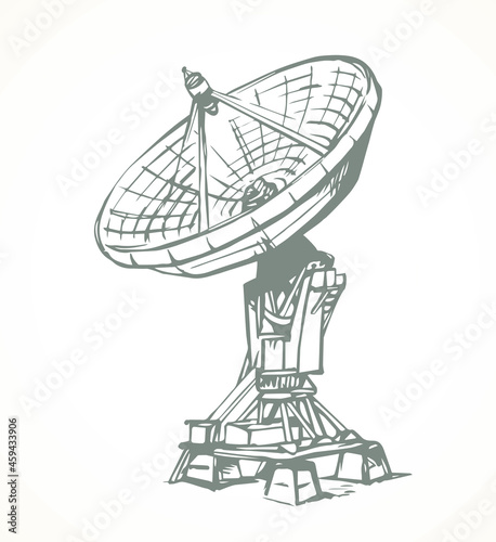 Vector drawing. Dish Antenna