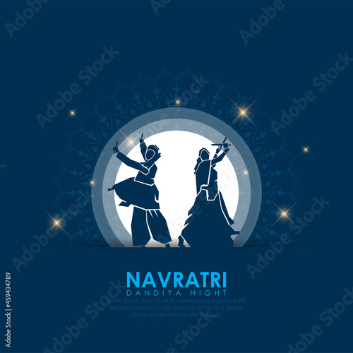 Abstract Dandiya night celebration on navratri.