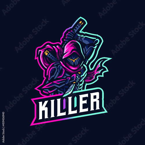 Modern professional knights logo mascot game design template