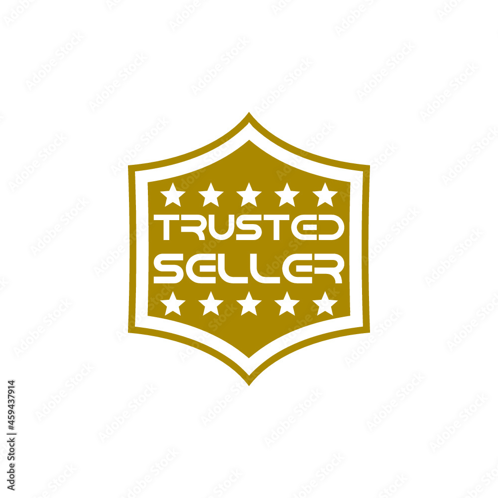 Trusted Seller Stamp Logo Design isolated on white background Trusted Seller Stamp Logo Design isolated on white background