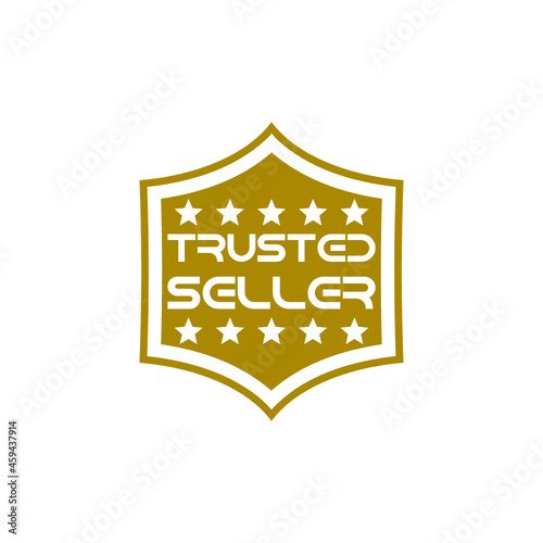 Trusted Seller Stamp Logo Design isolated on white background