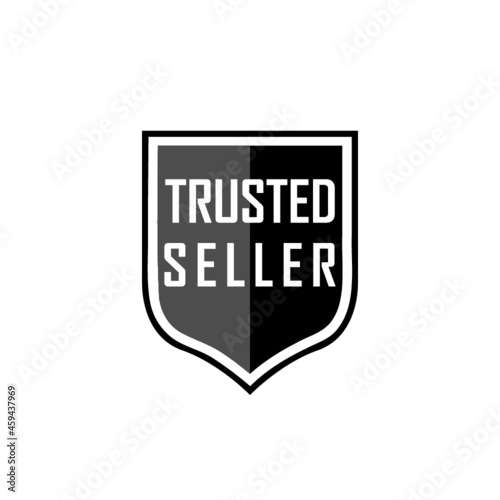 Trusted Seller Stamp Logo Design isolated on white background