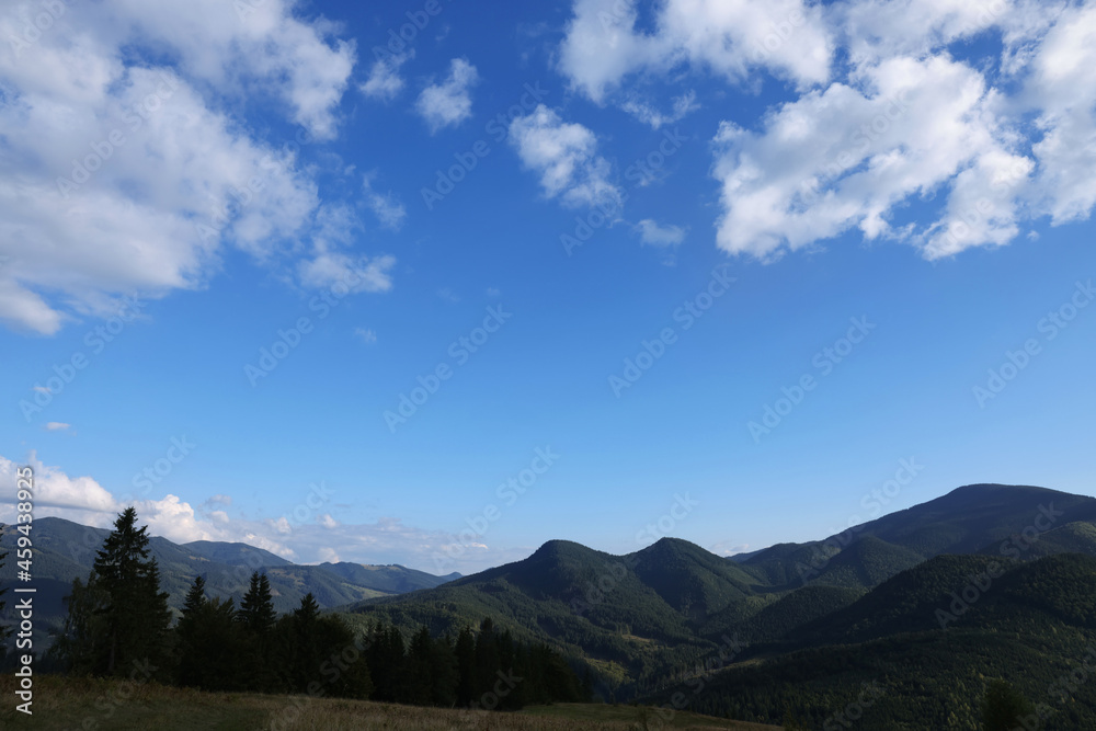 Picturesque view of mountain landscape in morning