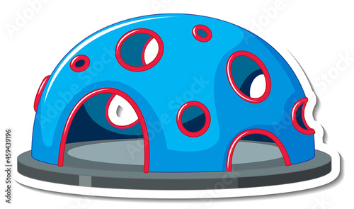 Sticker template with climbing playground equipment isolated