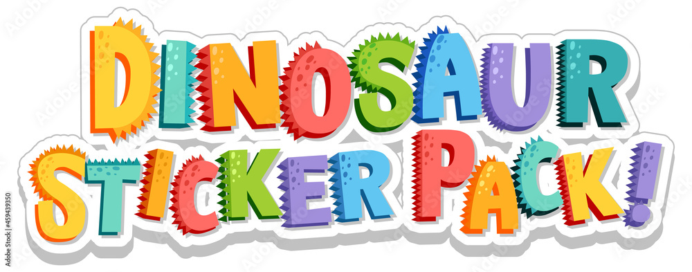 Fototapeta premium Font design with Dinosaur Sticker Pack word