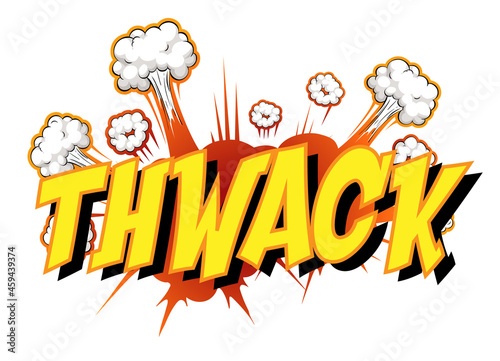 Comic speech bubble with thwack text