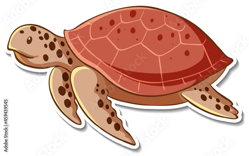 Sticker design with sea turtle isolated