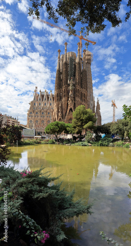 Work in progress: "old" facade of the Sagrada Famila cathedral, Barcelona, Spain
