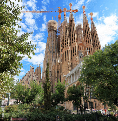 Work in progress: "new" facade of the Sagrada Famila cathedral, Barcelona, Spain