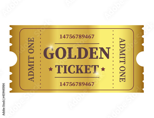 Realistic Golden ticket. Admit one 