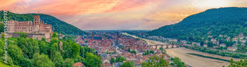 Sonnenuntergang Panorama über Heidelberg