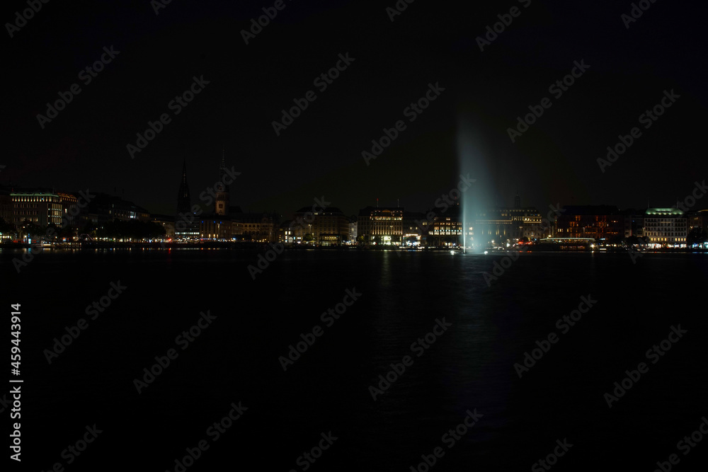 city harbour at night