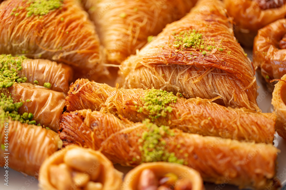 Close up of delicious baklava at a hotel buffet Close up of delicious baklava at a hotel buffet