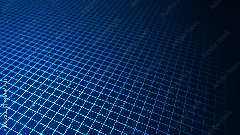 Abstract perspective grid. Digital retro background. Wireframe cyber landscape on blue background. 3d rendering. Abstract perspective grid. Digital retro background. Wireframe cyber landscape on blue background. 3d rendering.