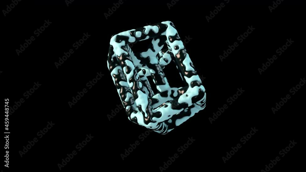 3d loop animation of a tesseract. A hypercube of blue and black material in space. Animation with an luma matte channel. 3d loop animation of a tesseract. A hypercube of blue and black material in space. Animation with an luma matte channel.