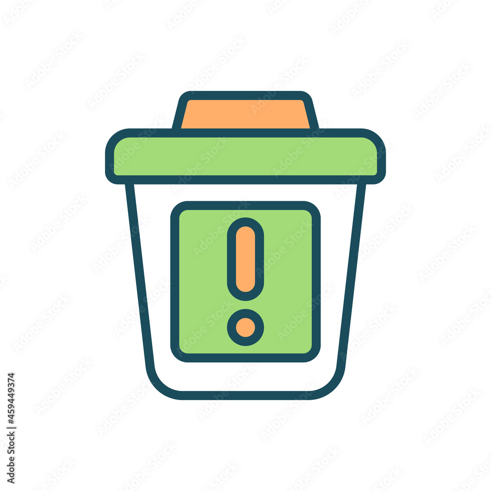 Smart trash container RGB color icon. Waste bin with AI-based object recognition, fill level control, information processing. Isolated vector illustration. Simple filled line drawing Smart trash container RGB color icon. Waste bin with AI-based object recognition, fill level control, information processing. Isolated vector illustration. Simple filled line drawing