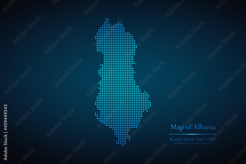 Dotted map of Albania. Vector EPS10