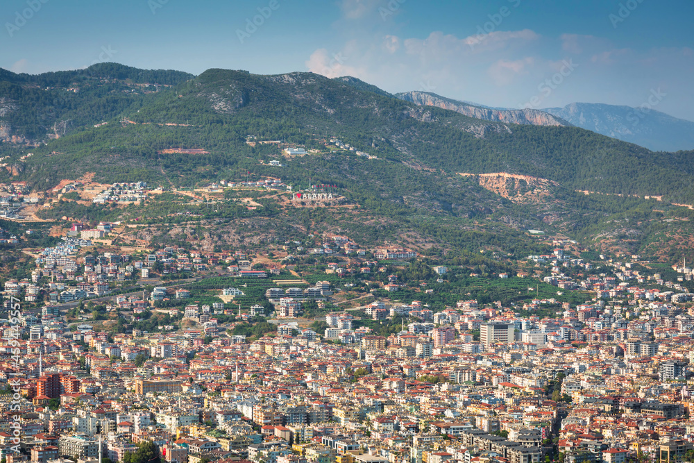 Fototapeta premium Alanya city scenery by the Mediterranean Sea, Turkey